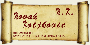 Novak Koljković vizit kartica
